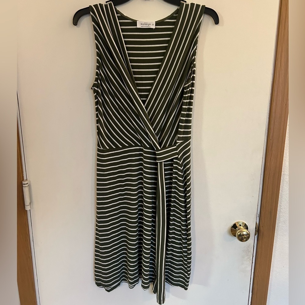 Kayleigh green and white striped dress LP